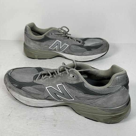 New Balance 990 V3 Gray Running Shoes Men\'s Made IN USA  M990GL3 Size 14 D main image 4